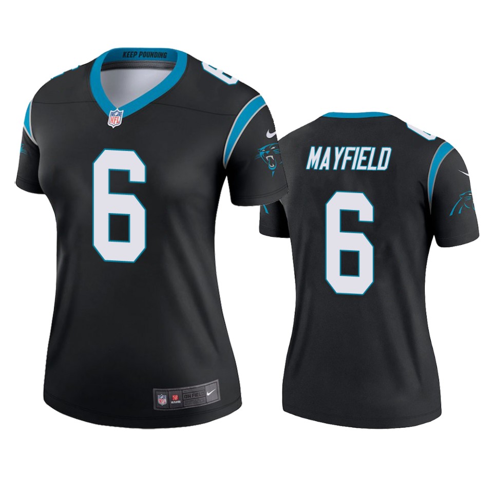 women baker mayfield panthers black legend jersey