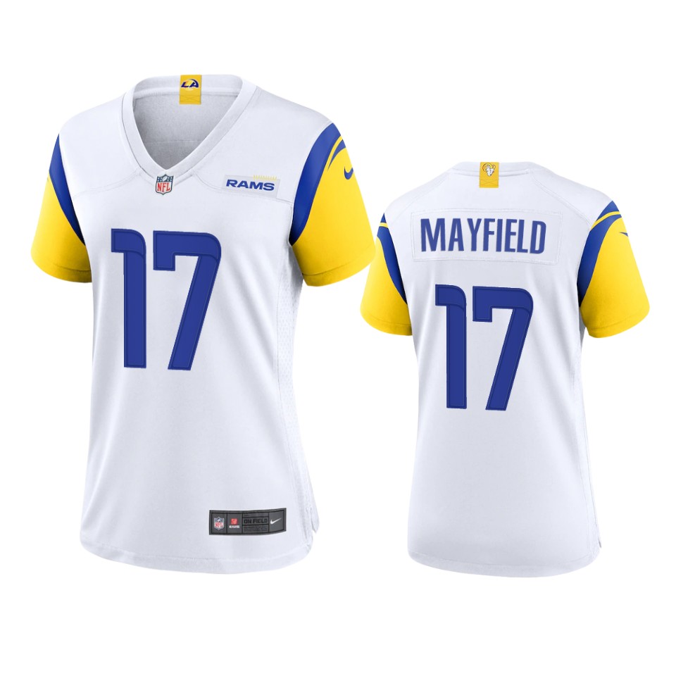 women baker mayfield rams alternate game white jersey
