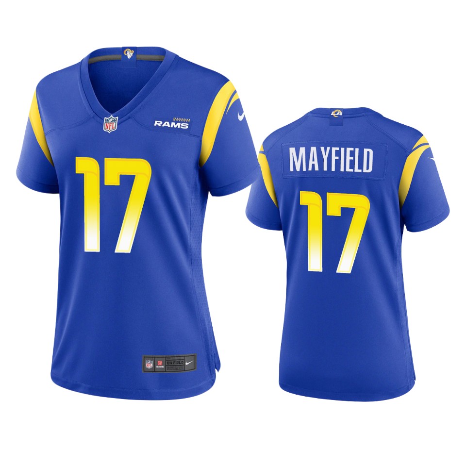 women baker mayfield rams royal game jersey