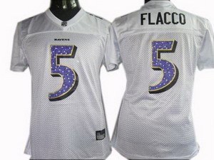 women baltimore ravens 5 joe flacco women sweetheart jerseys white