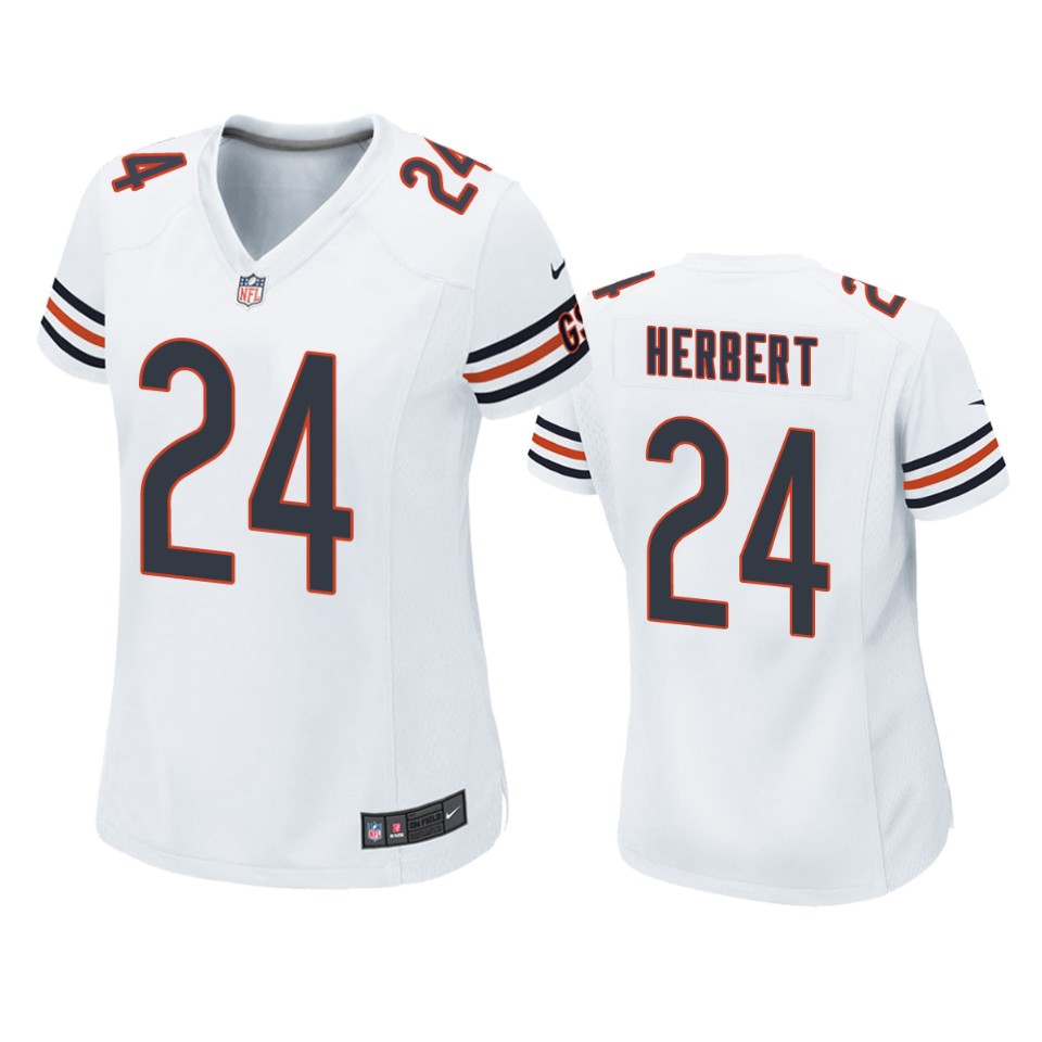women bears khalil herbert white game jersey
