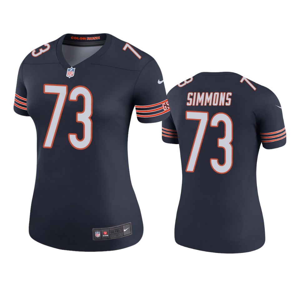 women bears lachavious simmons navy color rush legend jersey
