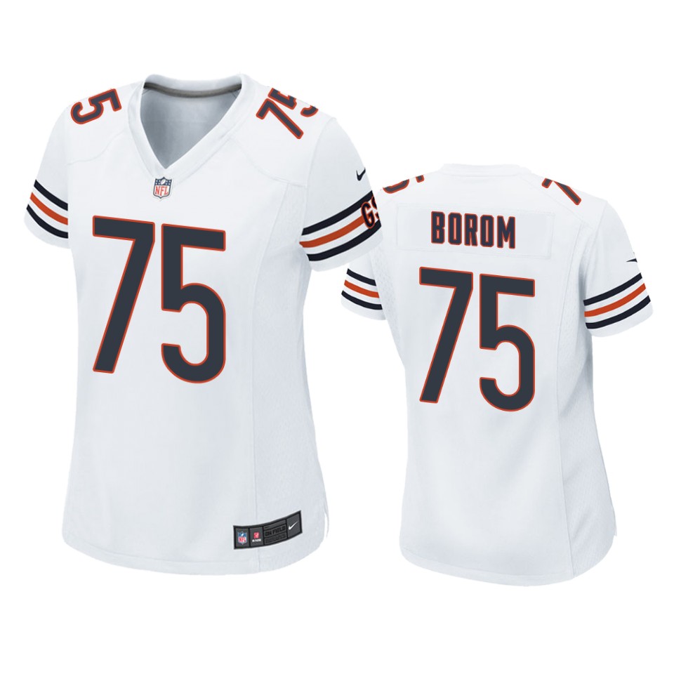 women bears larry borom white game jersey