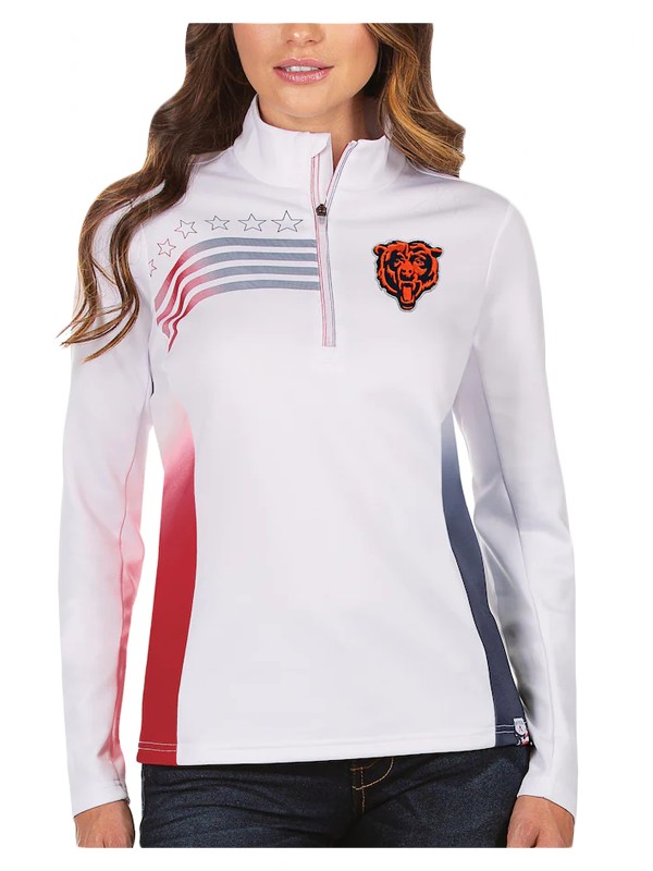 women bears white liberty quarter zip pullover jacket