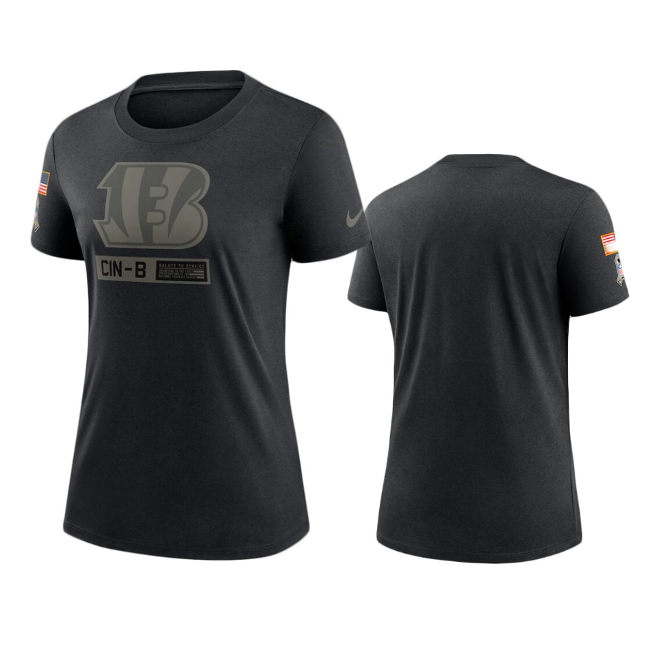 women bengals black 2020 salute to service performance t shirt