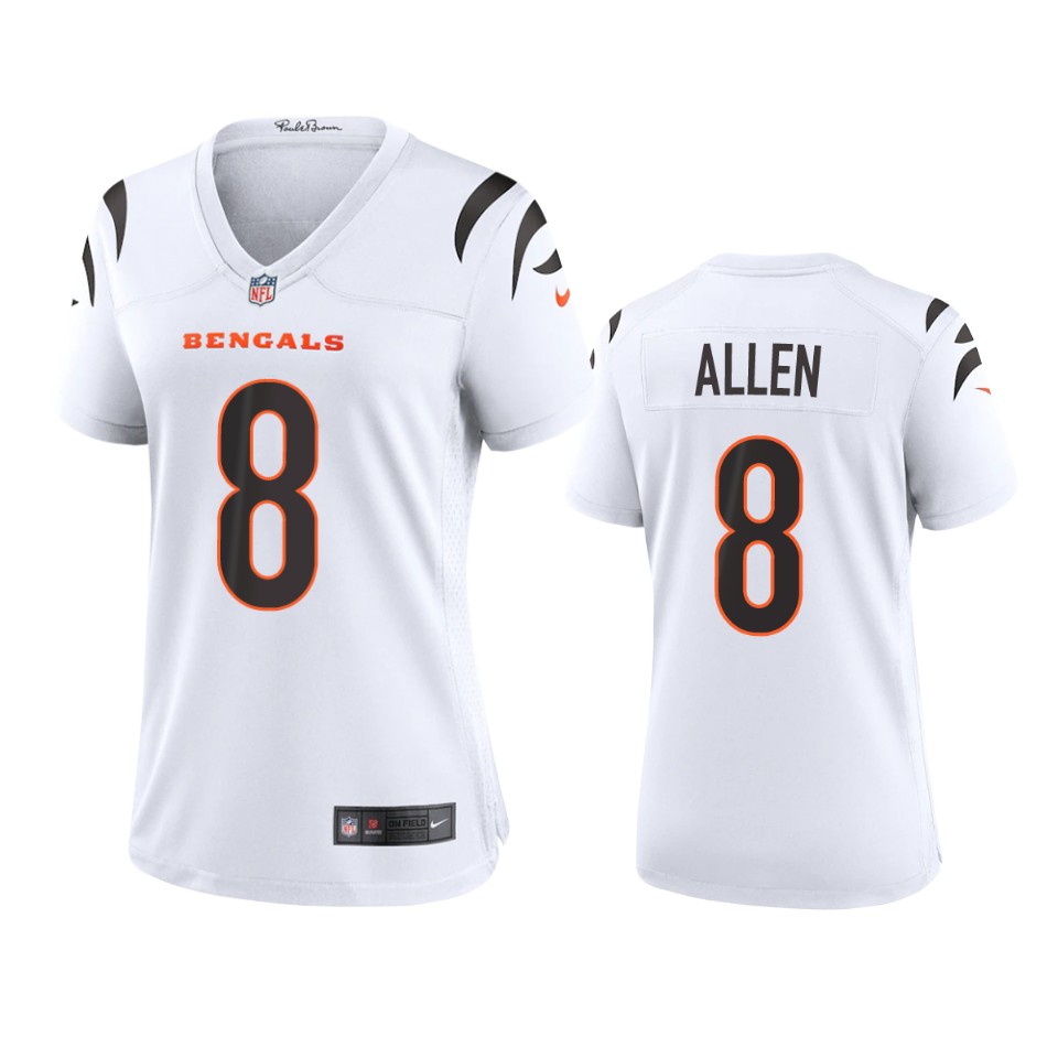 women bengals brandon allen white 2021 game jersey