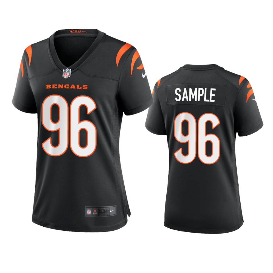 women bengals cameron sample black game jersey