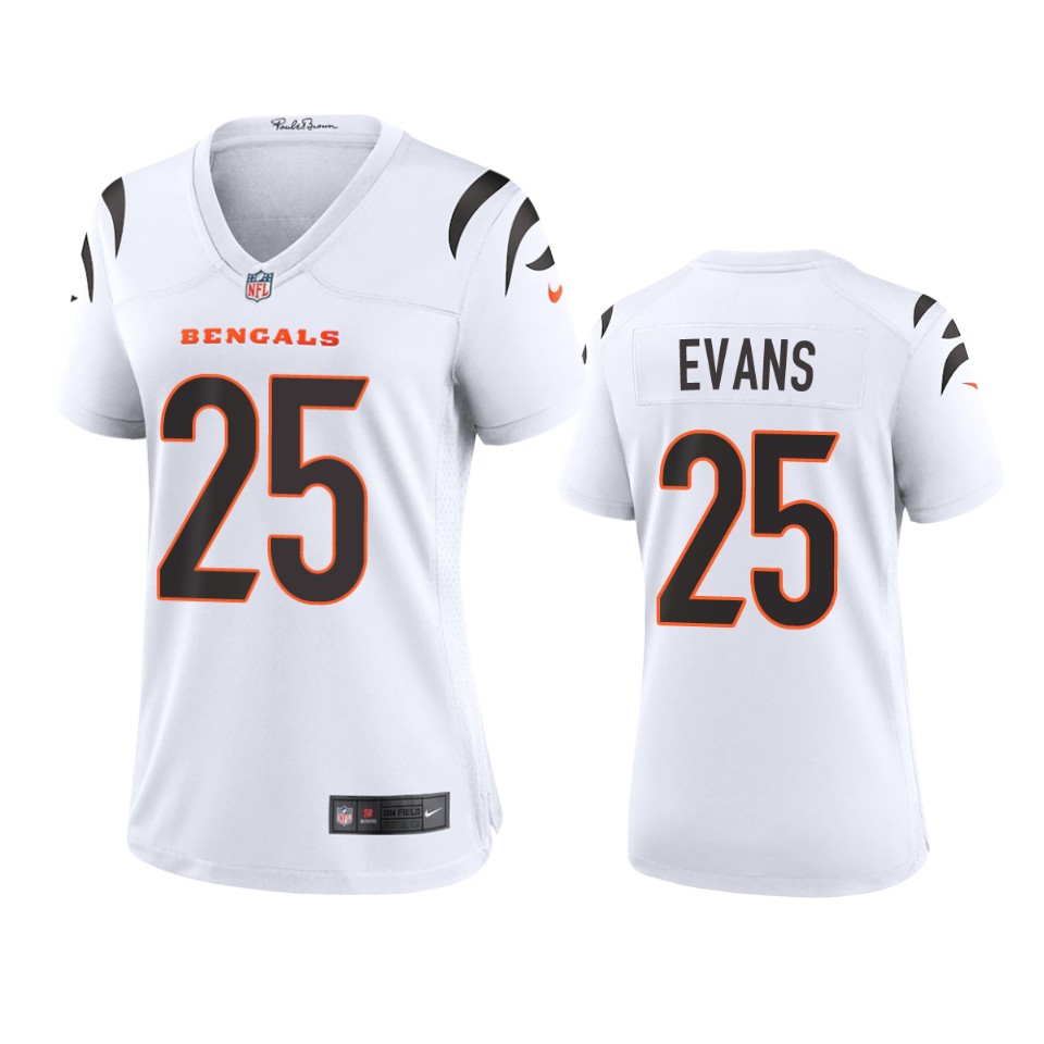 women bengals chris evans white game jersey