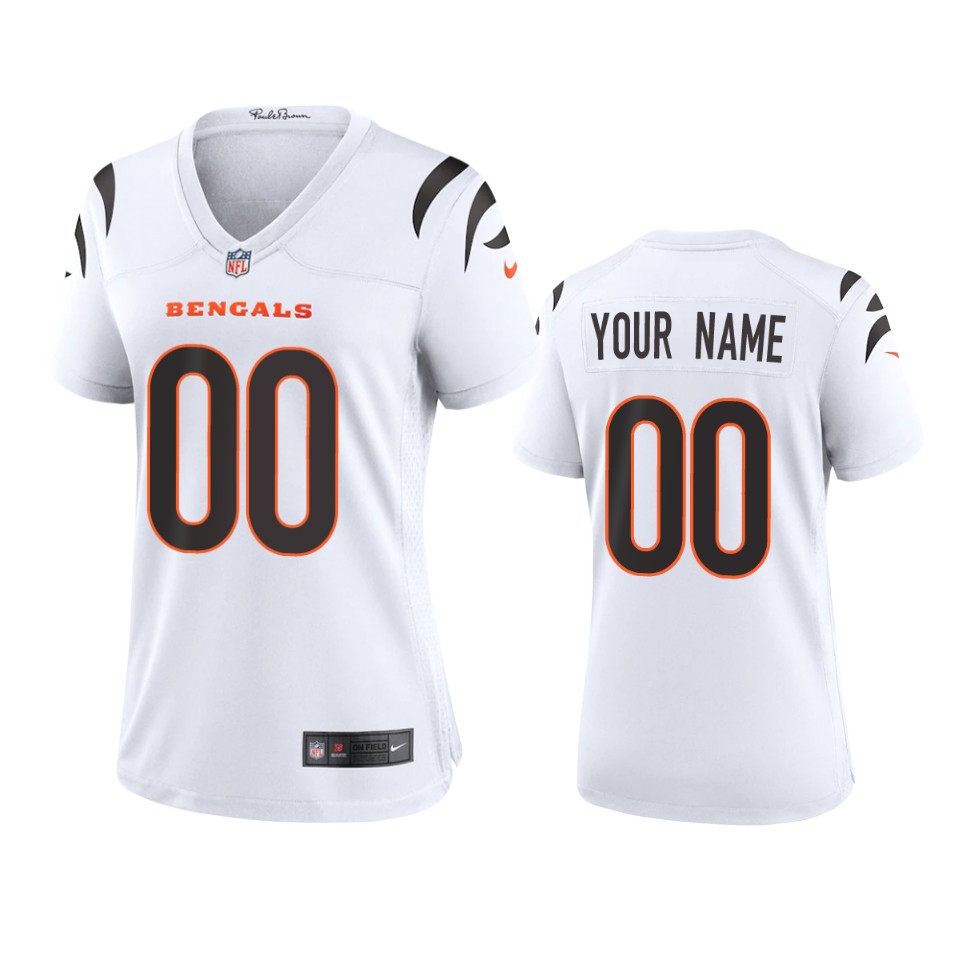 women bengals custom white 2021 game jersey