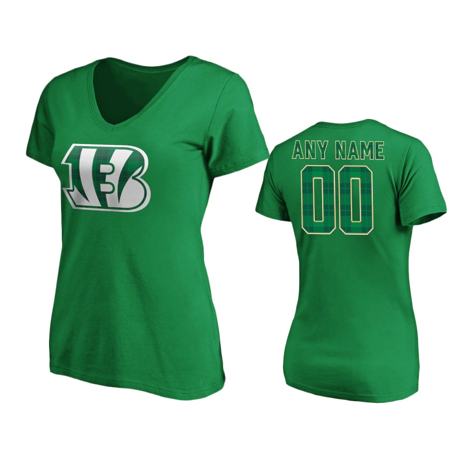 women bengals green st. patrick's day emerald plaid t shirt