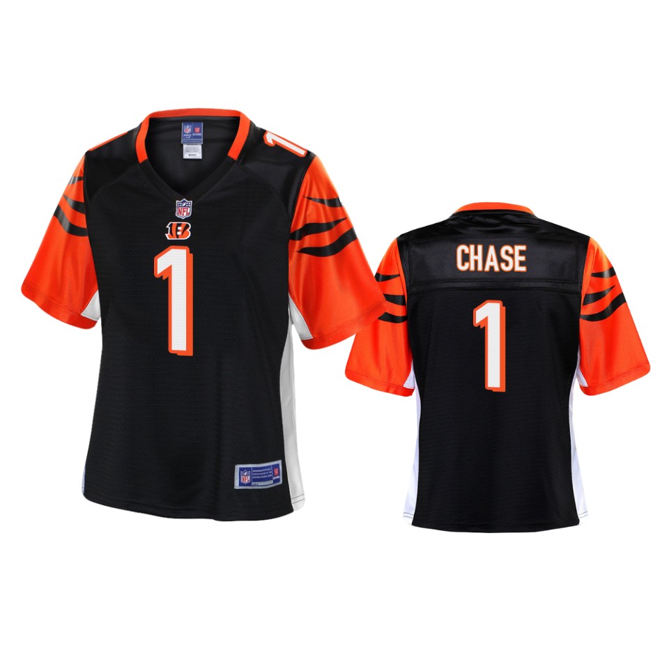 women bengals ja'marr chase black pro line jersey