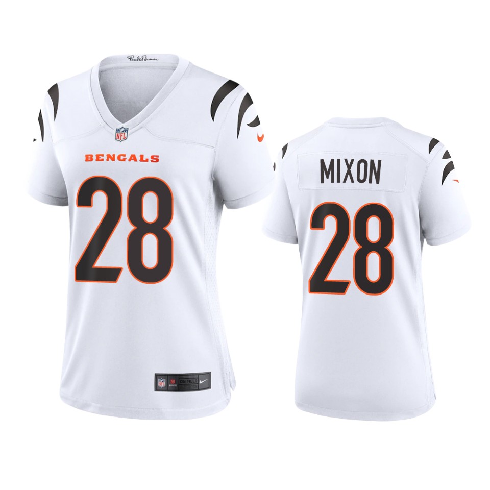 women bengals joe mixon white 2021 game jersey