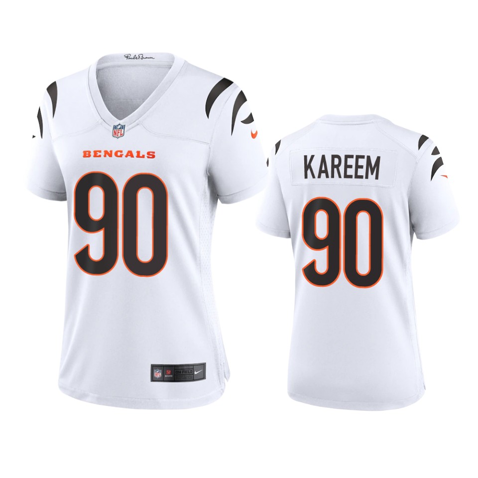 women bengals khalid kareem white 2021 game jersey