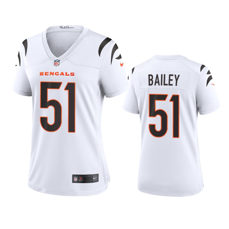 women bengals markus bailey white 2021 game jersey