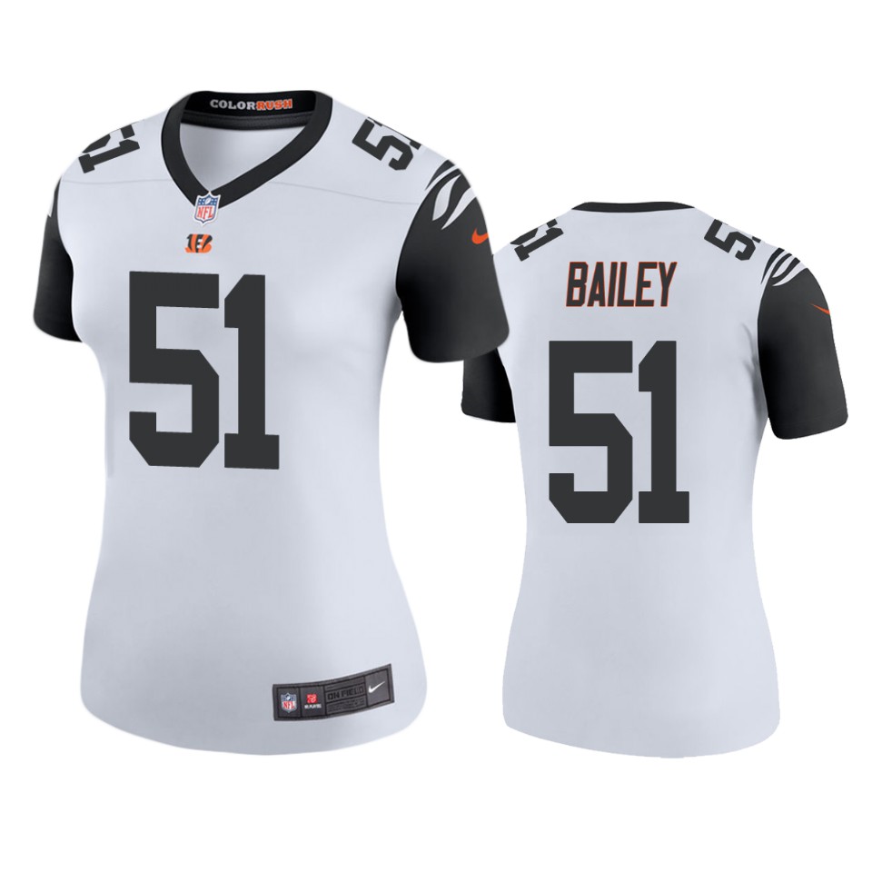 women bengals markus bailey white color rush legend jersey