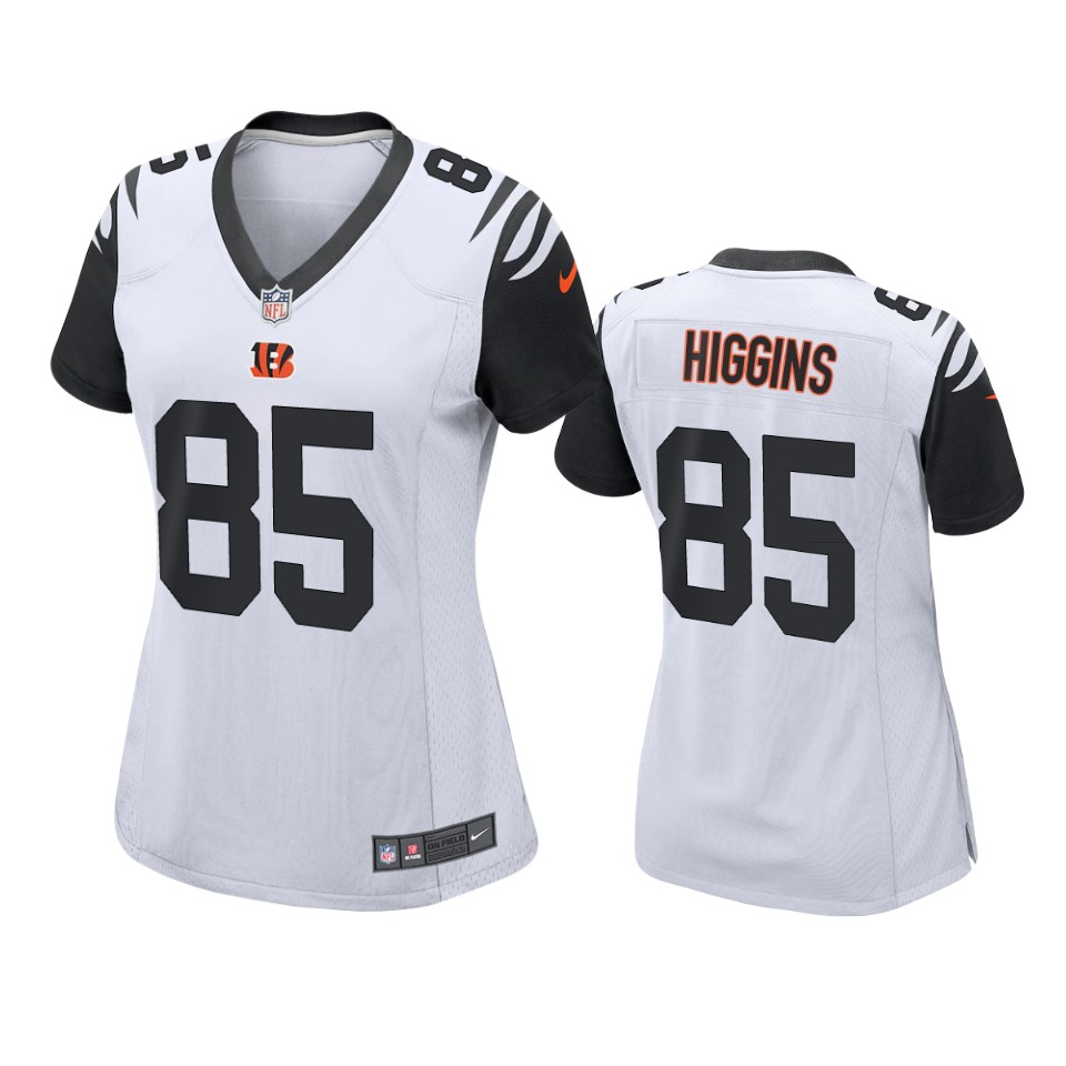 women bengals tee higgins black 2021 alternate game jersey