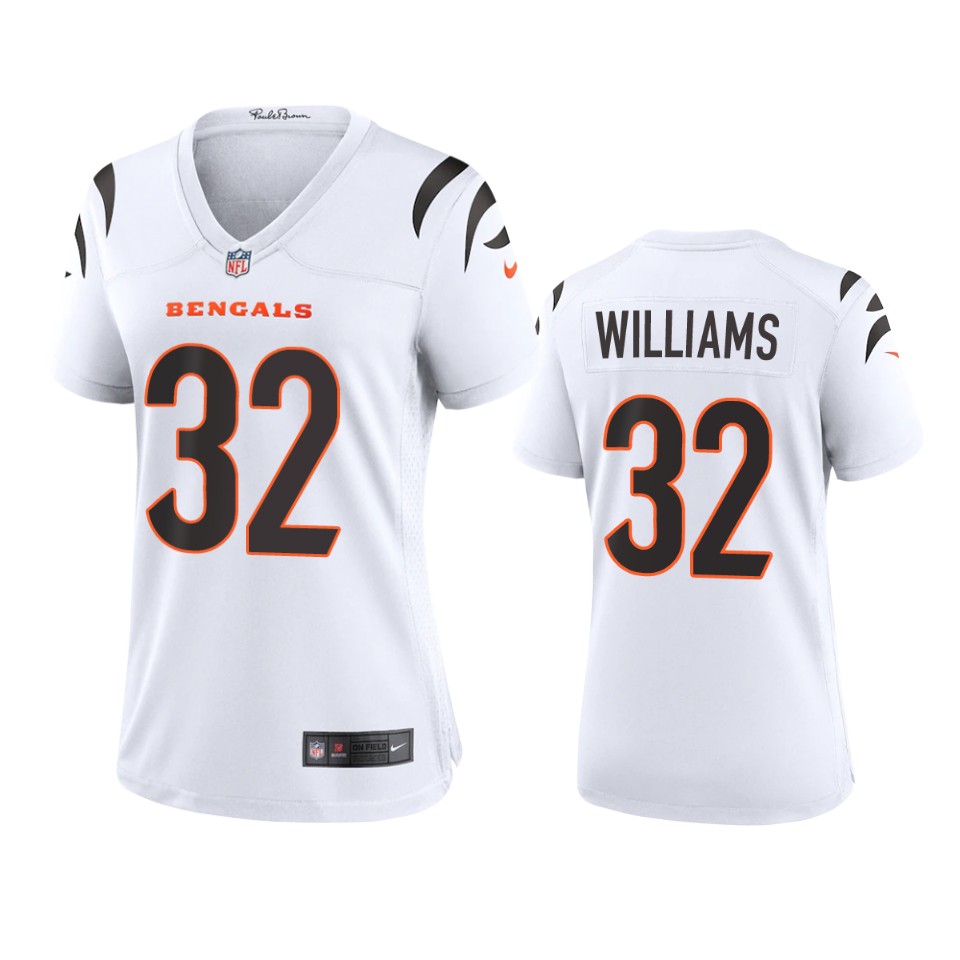 women bengals trayveon williams white 2021 game jersey