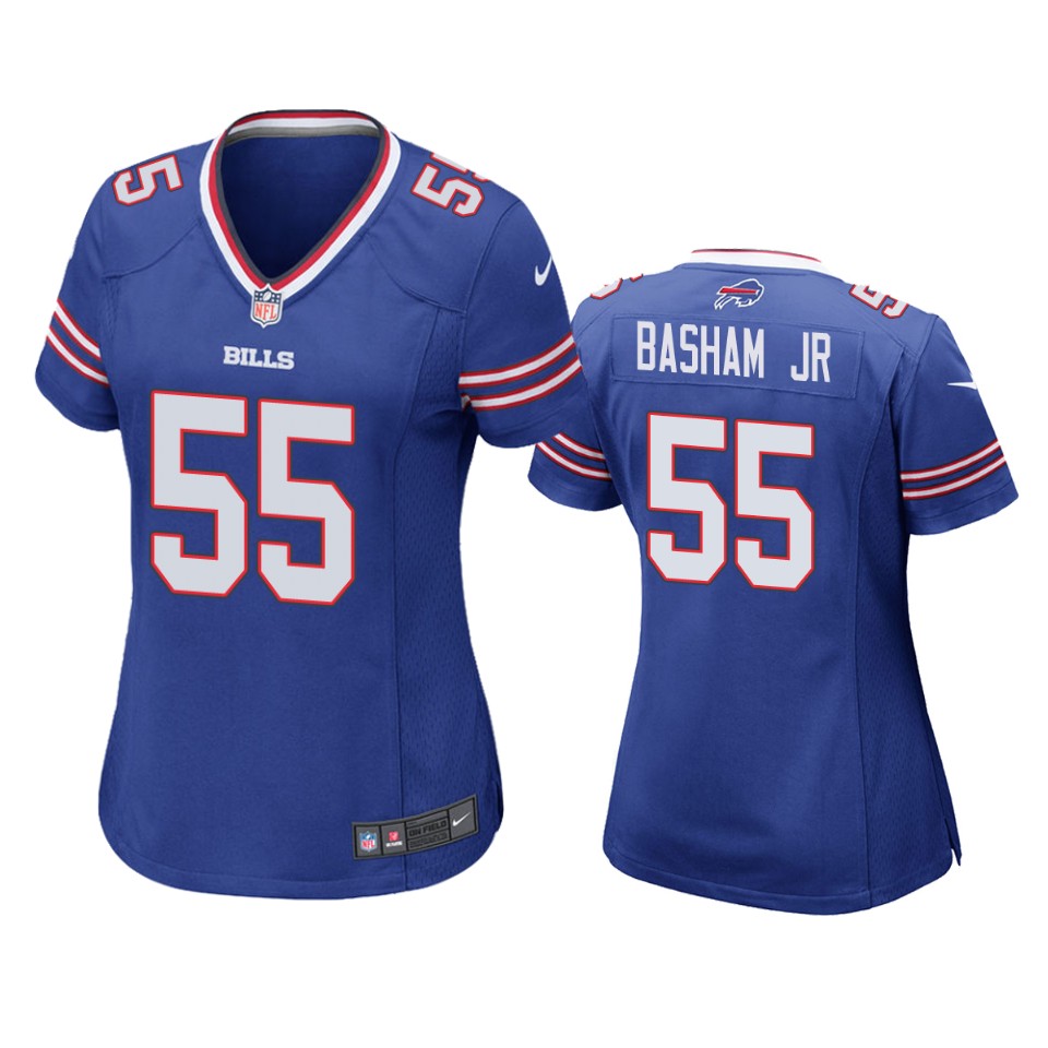 women bills carlos basham jr. game royal jersey