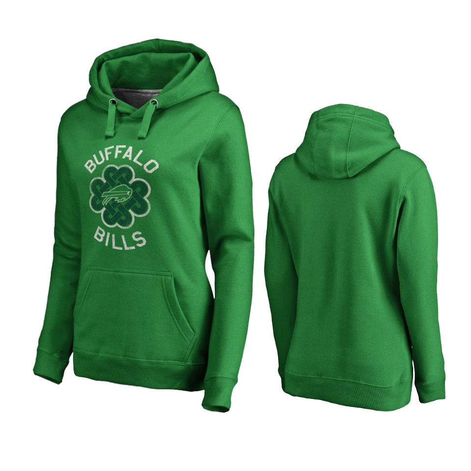 women bills kelly green st. patrick's day hoodie