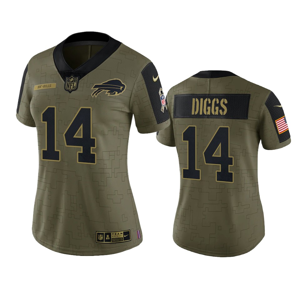 women bills stefon diggs olive limited 2021 salute to service jersey
