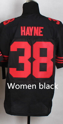 Women Nike San Francisco 49ers #38 Jarryd Hayne Black Color Stitched NFL Jersey