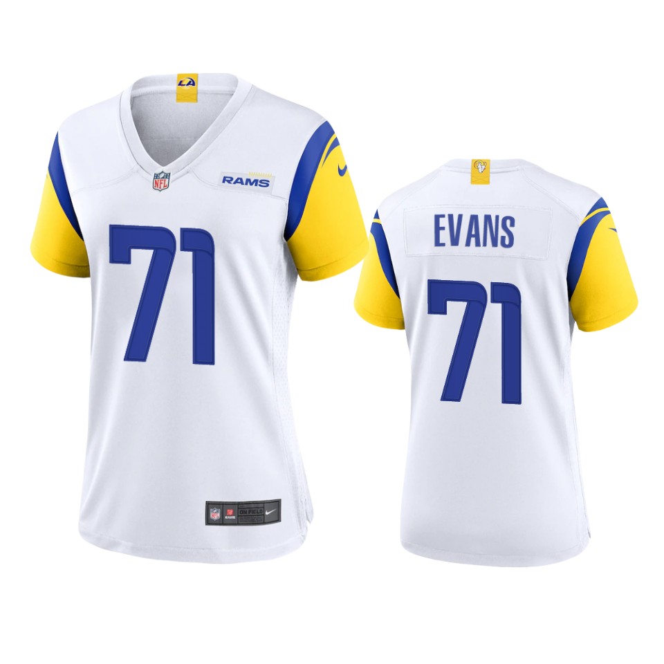 women bobby evans rams alternate game white jersey