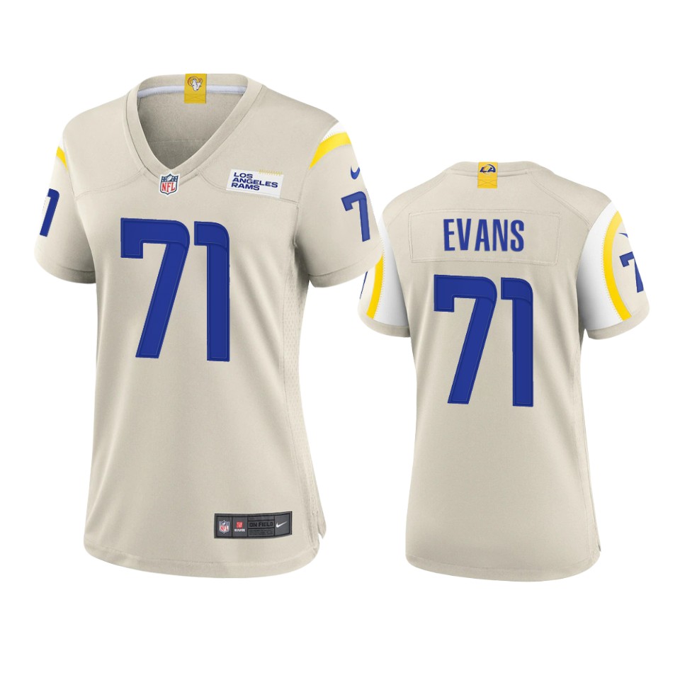 women bobby evans rams game bone jersey