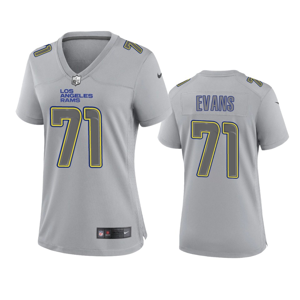 women bobby evans rams gray atmosphere fashion game jersey