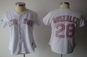 women boston red sox 28 adrian gonzalez white jersey