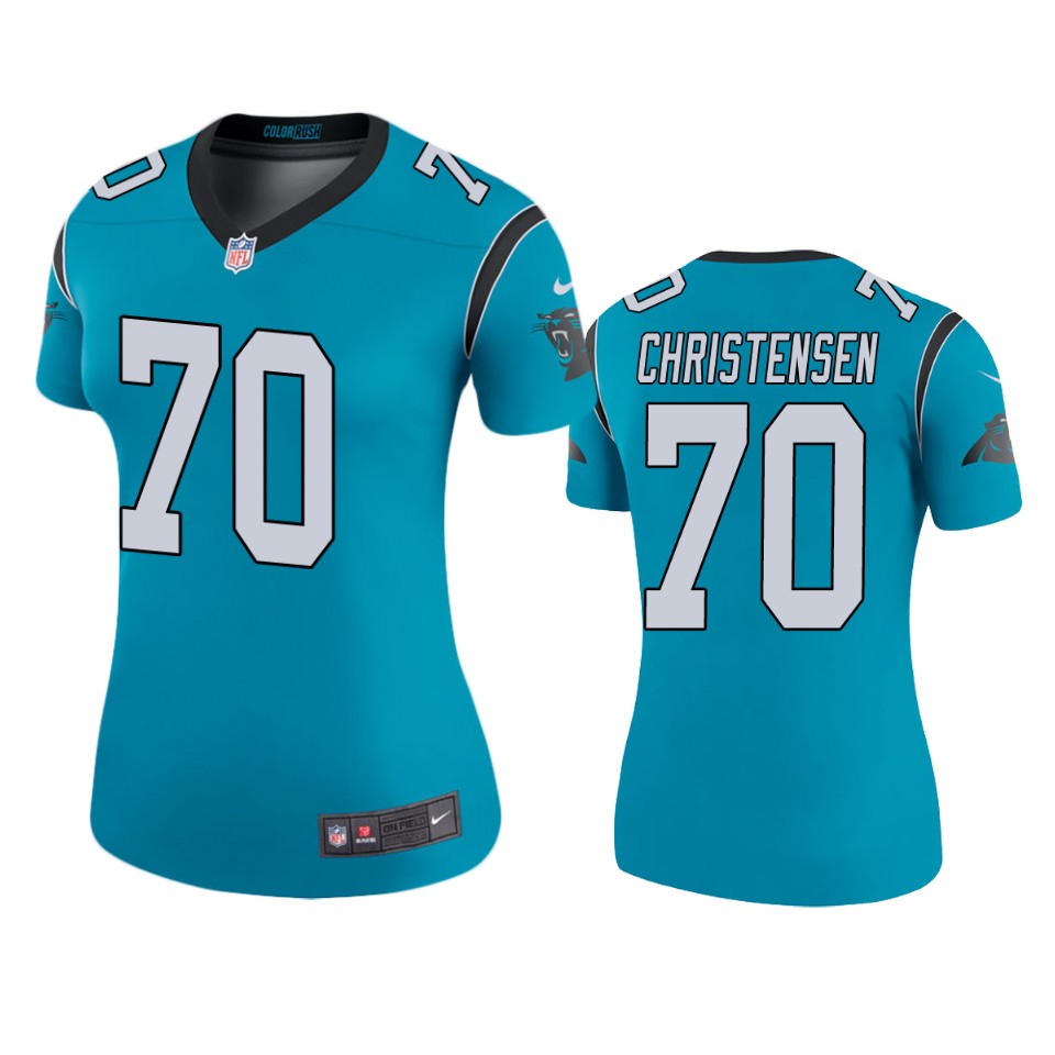 women brady christensen panthers blue color rush legend jersey