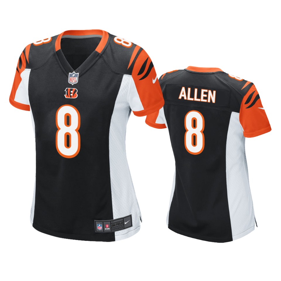 women brandon allen bengals black game jersey