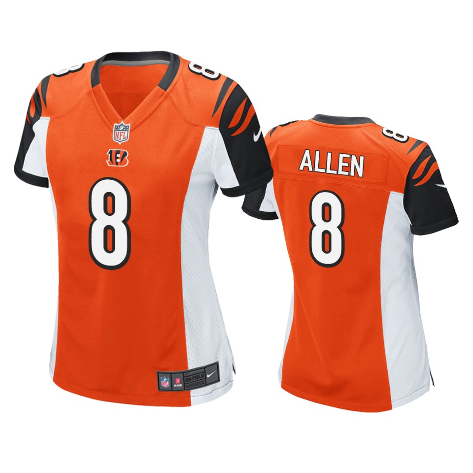 women brandon allen bengals orange game jersey