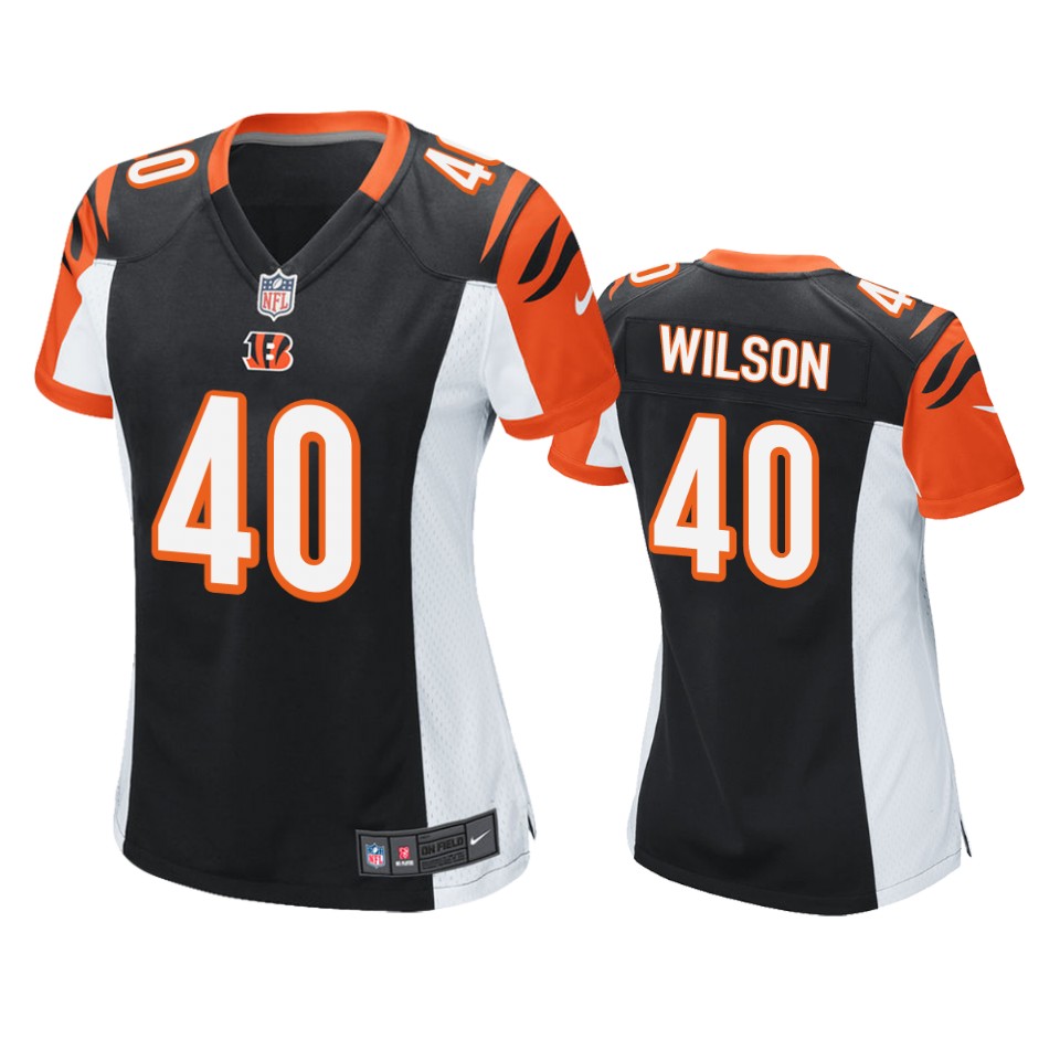 women brandon wilson bengals black game jersey