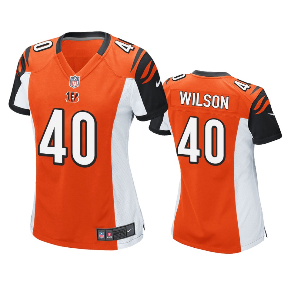 women brandon wilson bengals orange game jersey