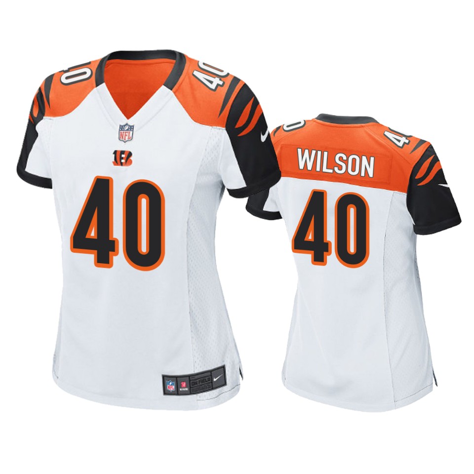 women brandon wilson bengals white game jersey