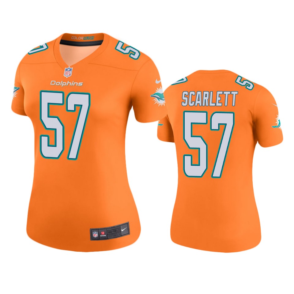 women brennan scarlett dolphins color rush legend orange jersey