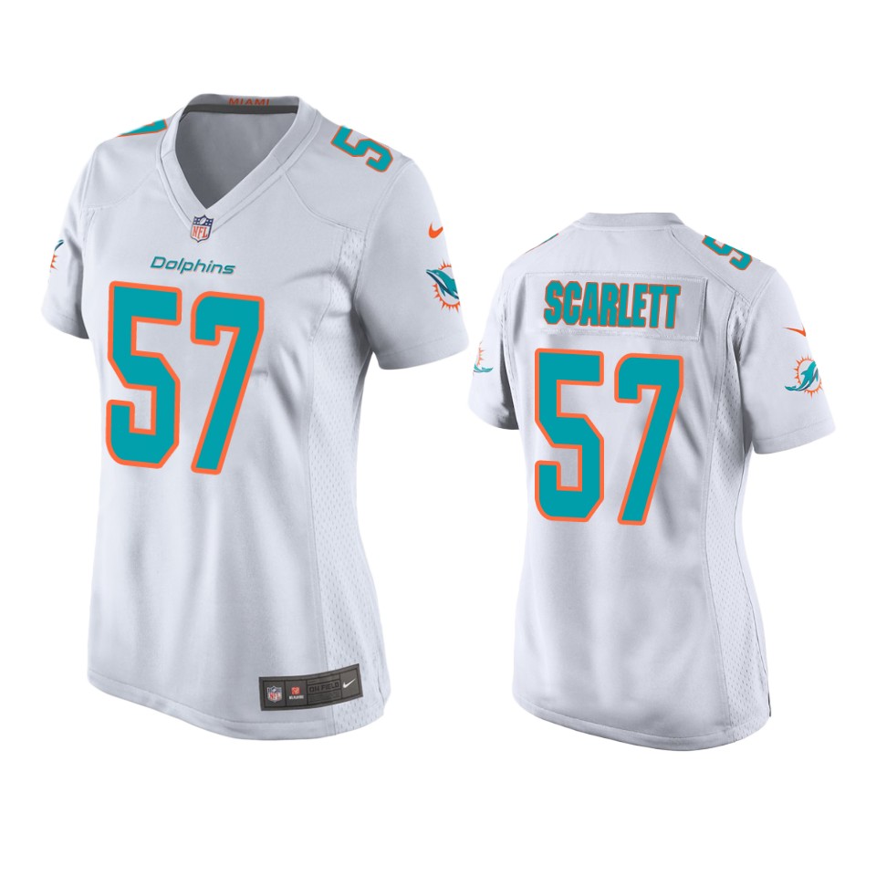 women brennan scarlett dolphins game white jersey