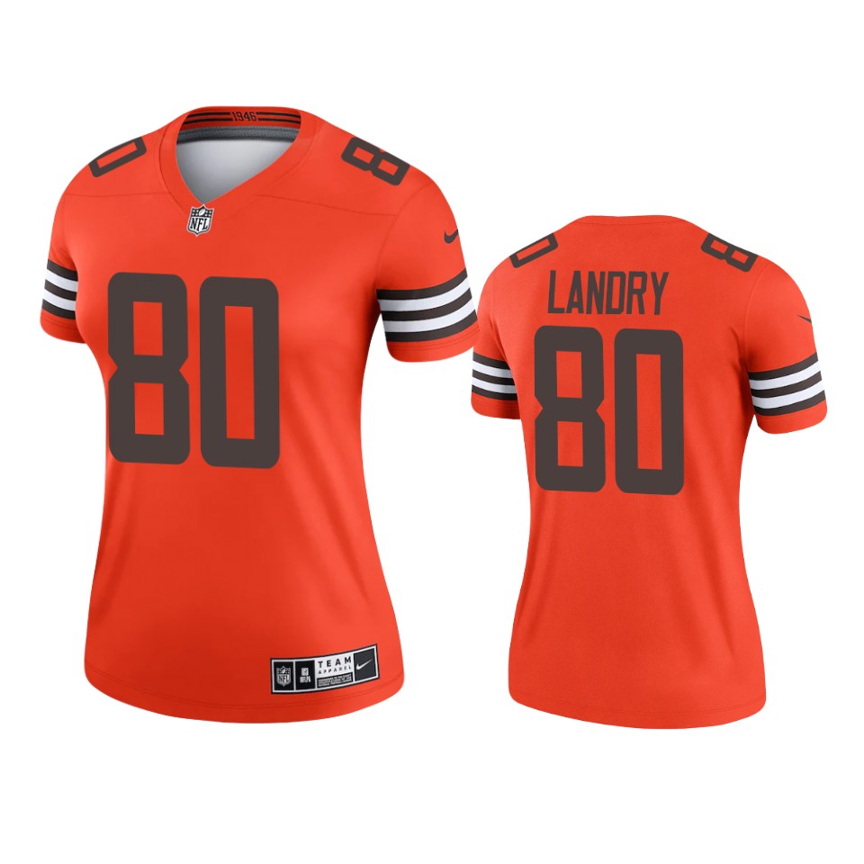 women browns jarvis landry orange inverted legend jersey