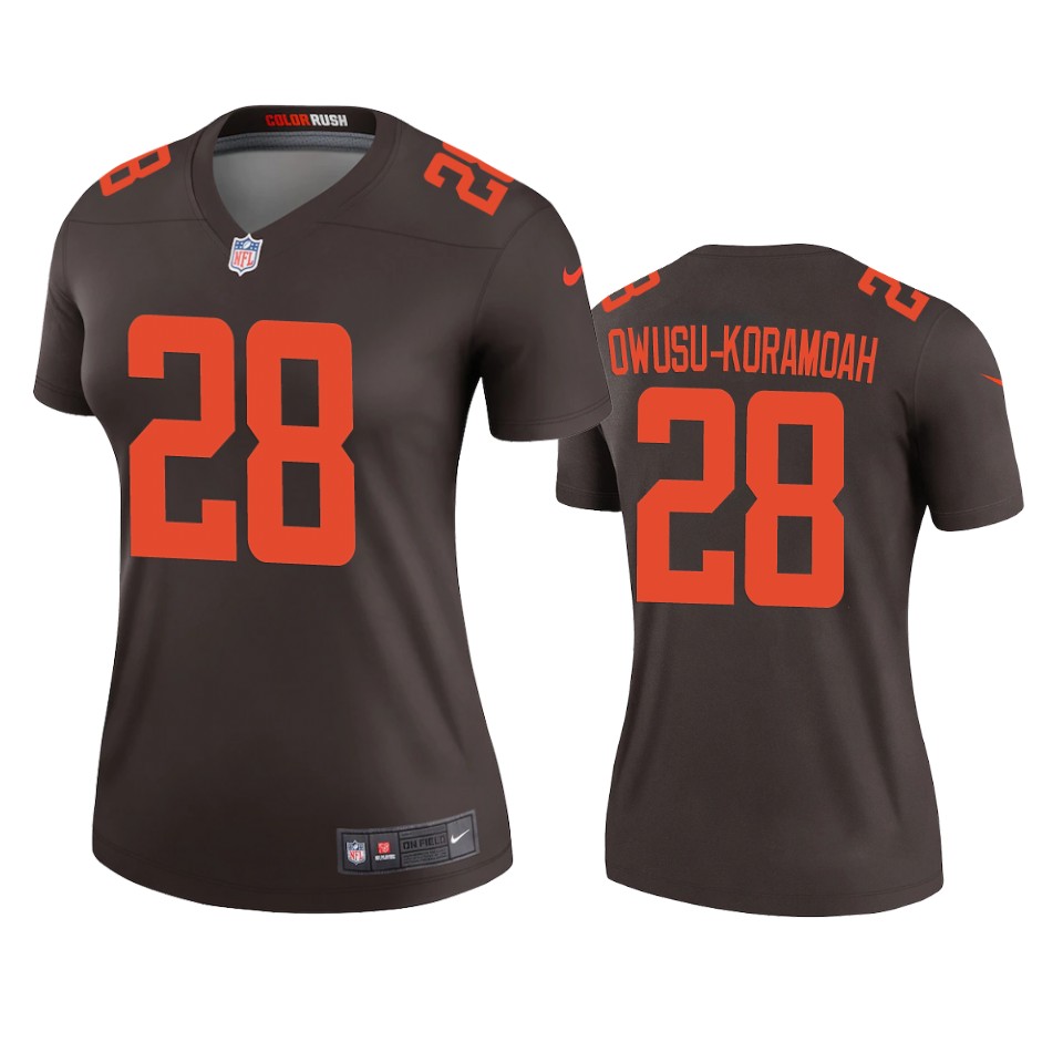 women browns jeremiah owusu koramoah brown alternate legend jersey