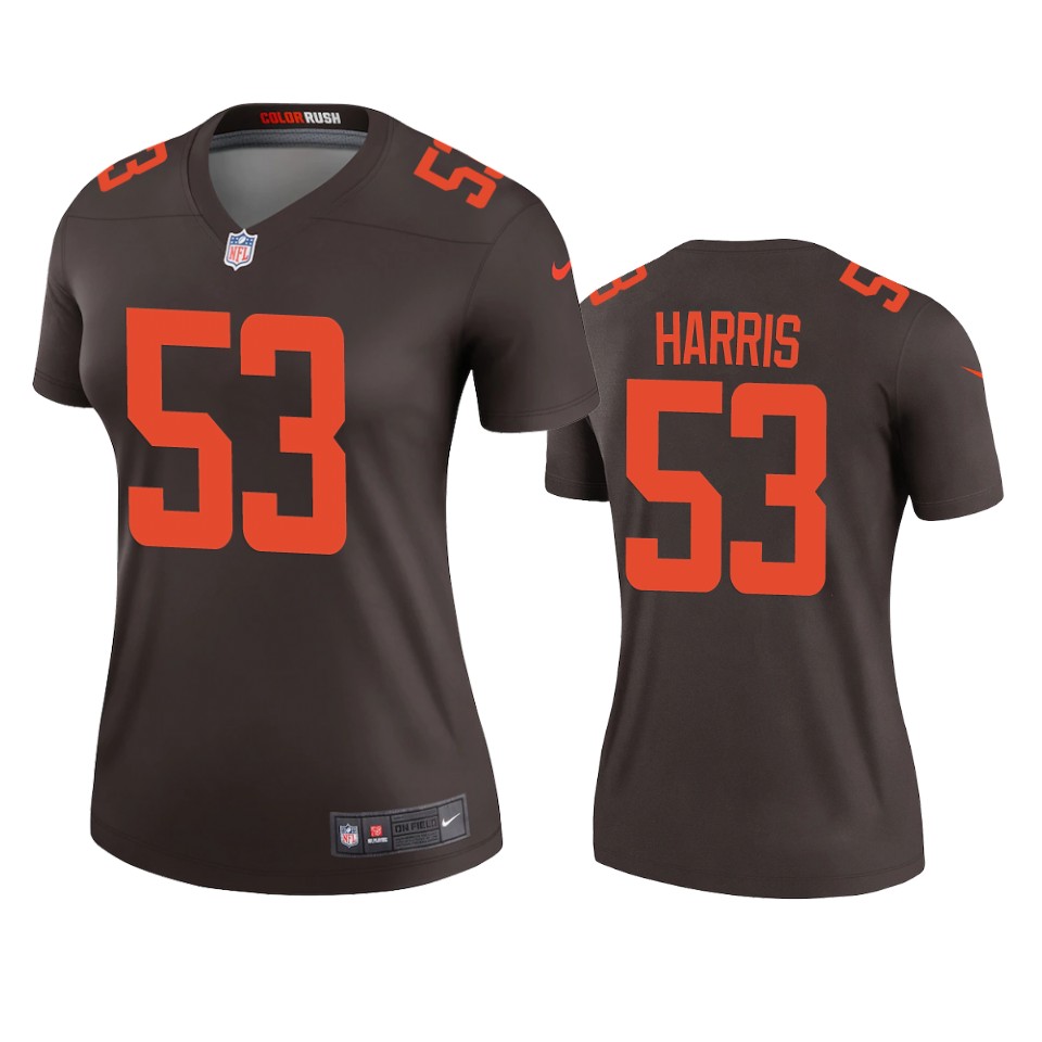 women browns nick harris brown alternate legend jersey