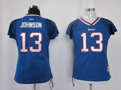 women buffalo bills13 johnson blue color jersey