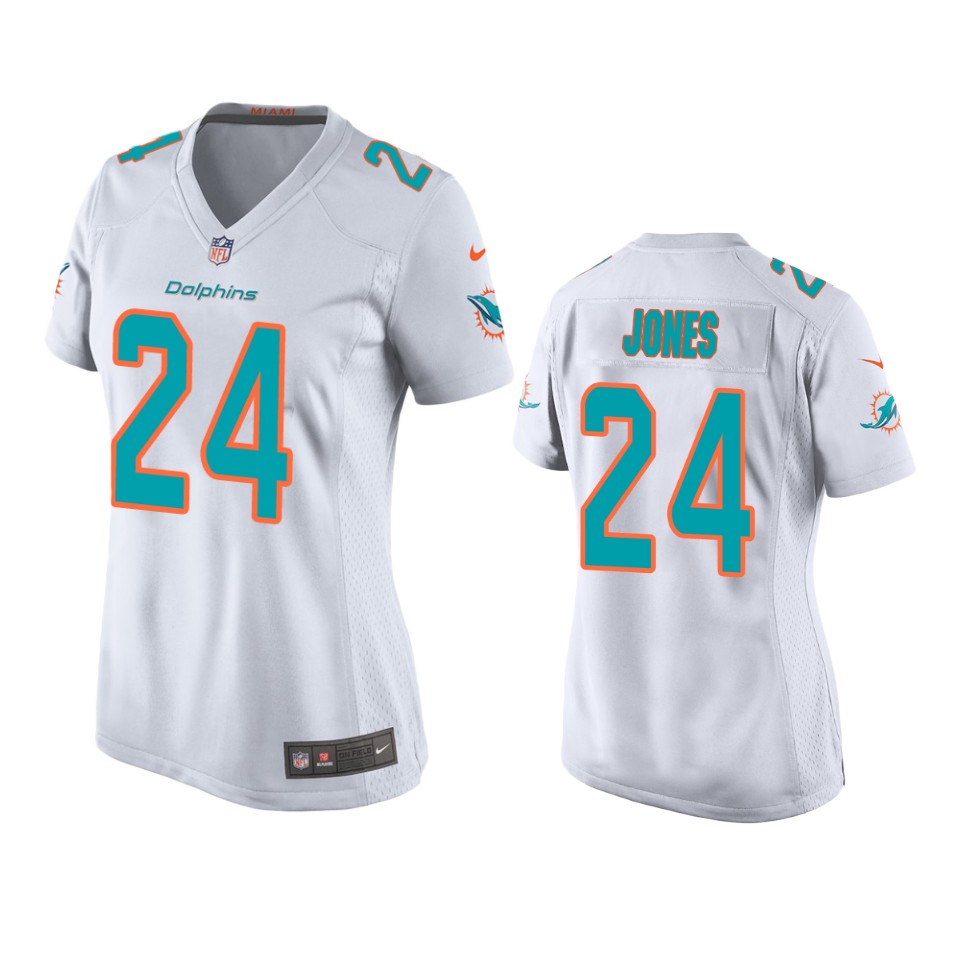 women byron jones dolphins white game jersey