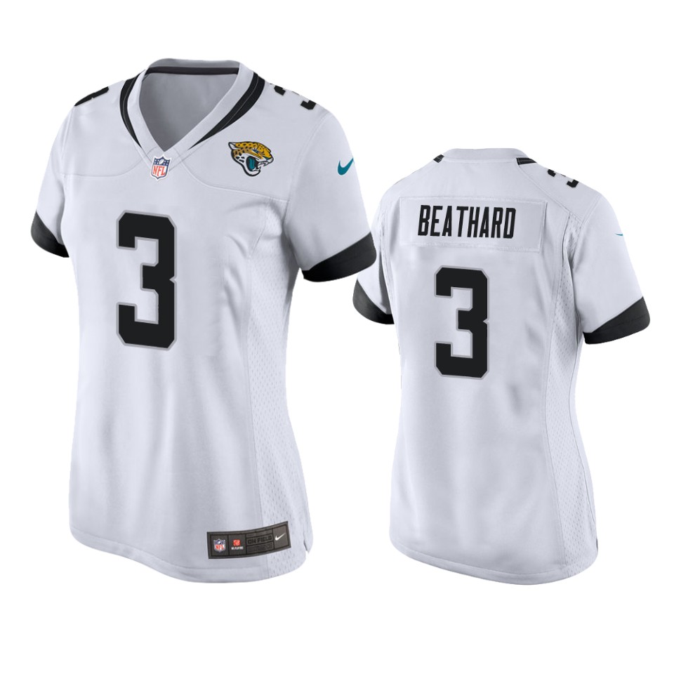 women c.j. beathard jaguars white game jersey