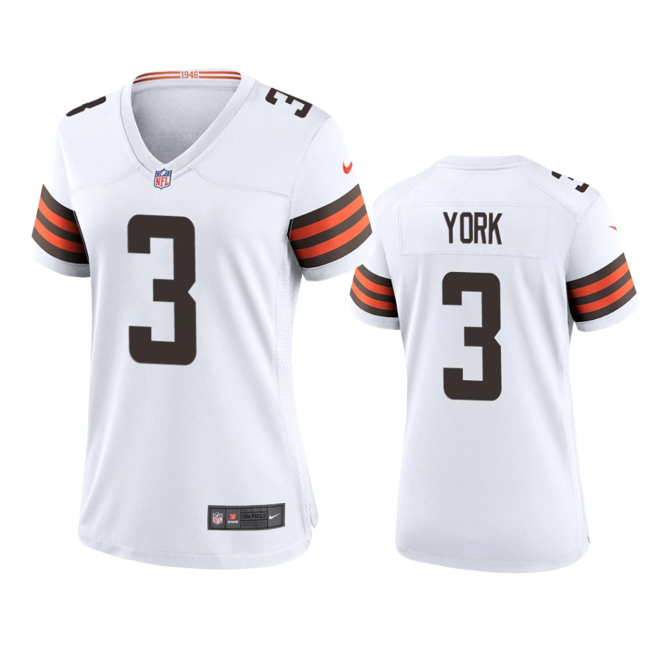 women cade york browns game white jersey