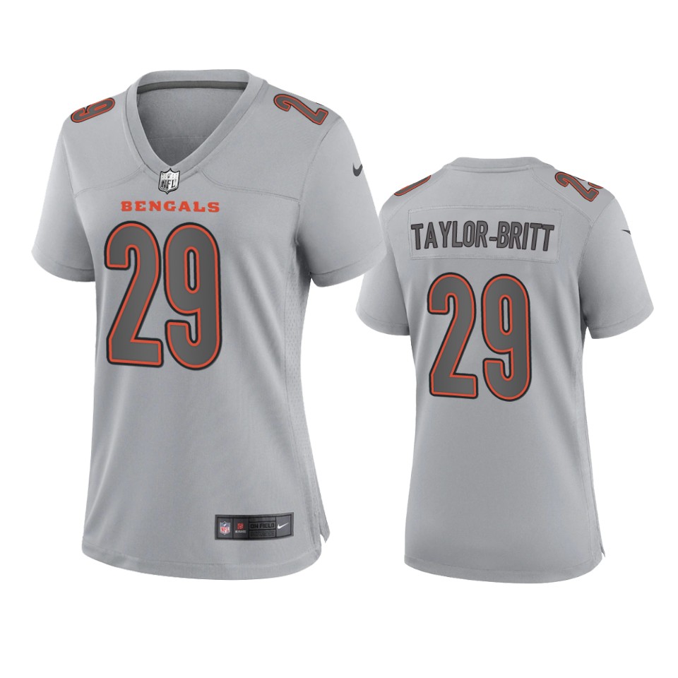women cam taylor britt bengals atmosphere fashion game gray jersey