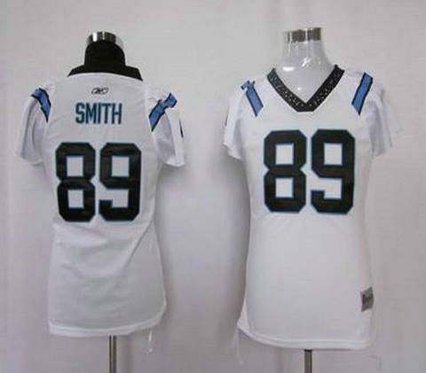 women carolina panthers 89 smith white color jersey