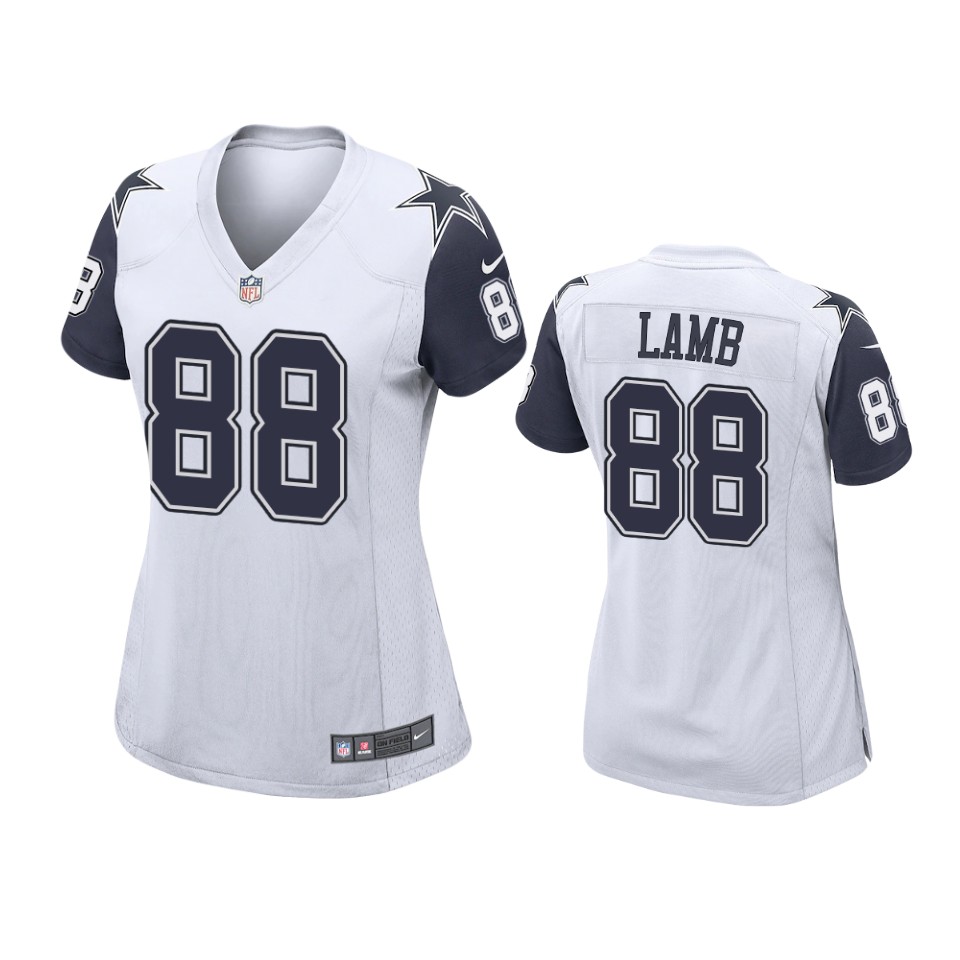 women ceedee lamb cowboys alternate game white jersey