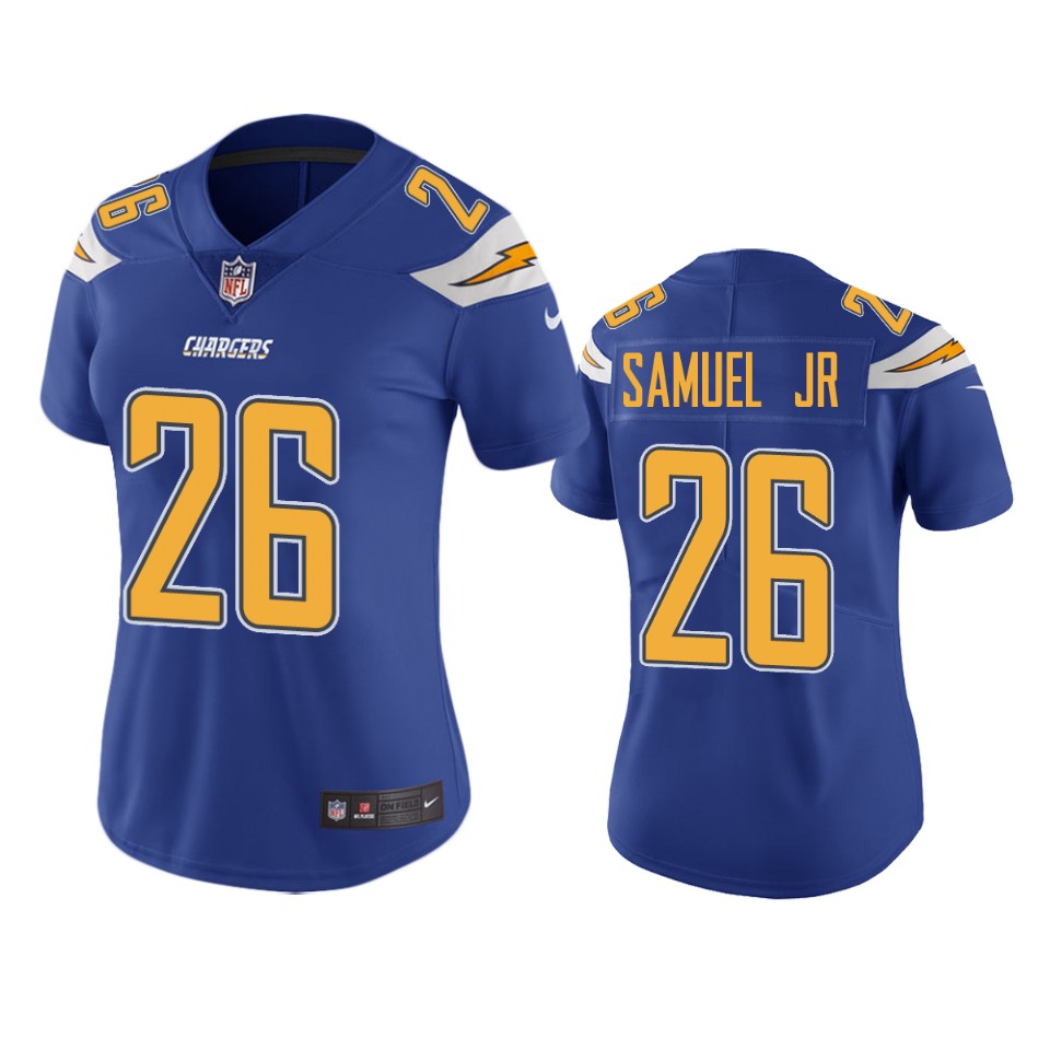 women chargers asante samuel jr. royal color rush limited jersey
