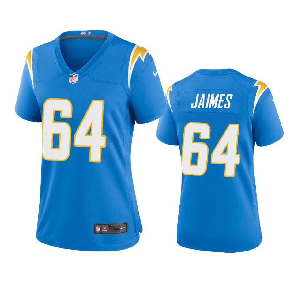 women chargers brenden jaimes powder blue game jersey