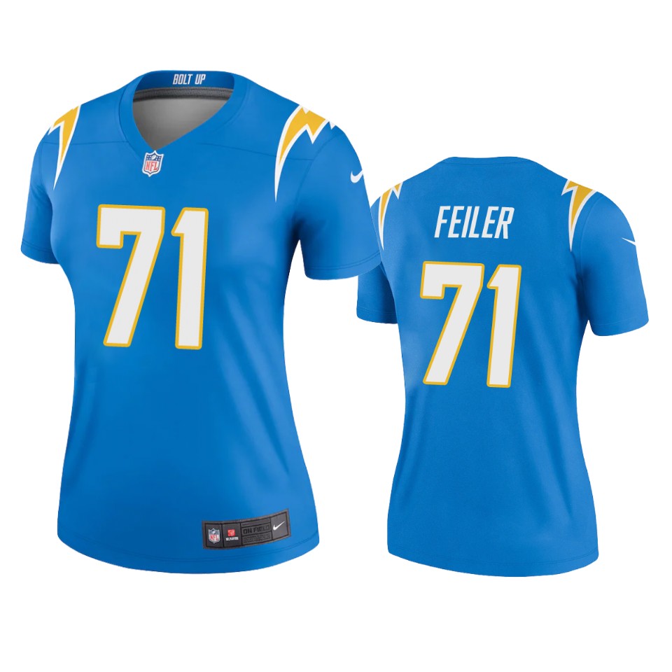 women chargers matt feiler powder blue legend jersey